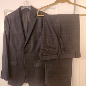 Banana Republic Charcoal Checkered Suit